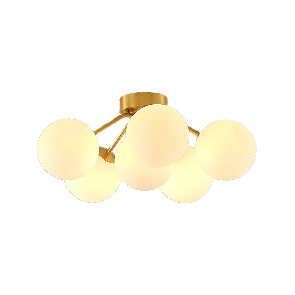 Whimsical White Bubble Glass Semi-Flush Mount Light Image - 9