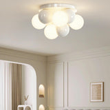 Whimsical White Bubble Small Flush Mount Ceiling Light Image - 1