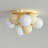 Whimsical White Bubble Small Flush Mount Ceiling Light Image - 10