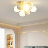 Whimsical White Bubble Small Flush Mount Ceiling Light Image - 2