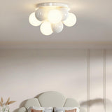 Whimsical White Bubble Small Flush Mount Ceiling Light Image - 3