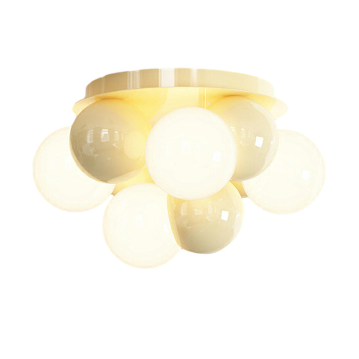 Whimsical White Bubble Small Flush Mount Ceiling Light Image - 5