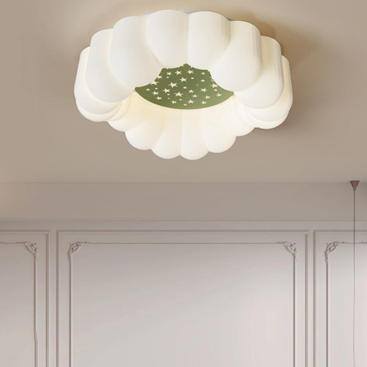 Whimsical White Cloud LED Flush Mount Ceiling Light Image - 17