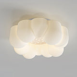 Whimsical White Cloud LED Flush Mount Ceiling Light Image - 9