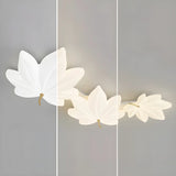 Whimsical White Resin Maple Leaf LED Flush Mount Light Image - 14