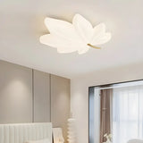 Whimsical White Resin Maple Leaf LED Flush Mount Light Image - 16