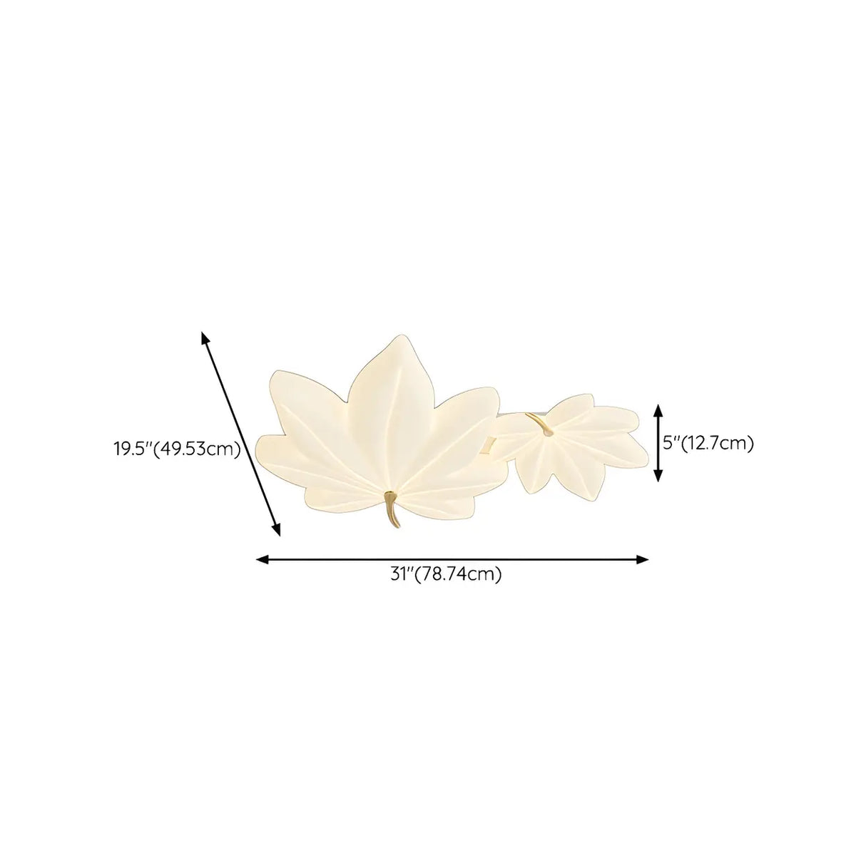 Whimsical White Resin Maple Leaf LED Flush Mount Light Image - 21