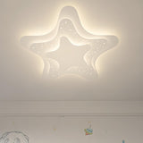 Whimsical White Star Dimmable LED Flush Mount Light Image - 1