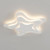 Whimsical White Star Dimmable LED Flush Mount Light Image - 9