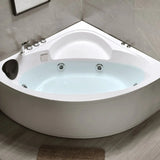 Whirlpool Corner Acrylic White Bathtub with Storage Image - 1