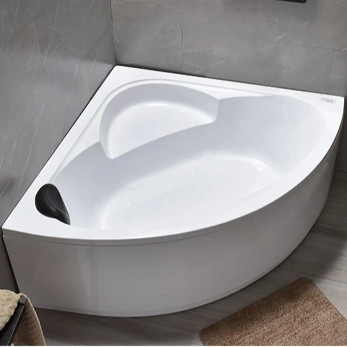 Whirlpool Corner Acrylic White Bathtub with Storage Image - 4