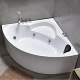 Whirlpool Corner Acrylic White Bathtub with Storage Image - 5