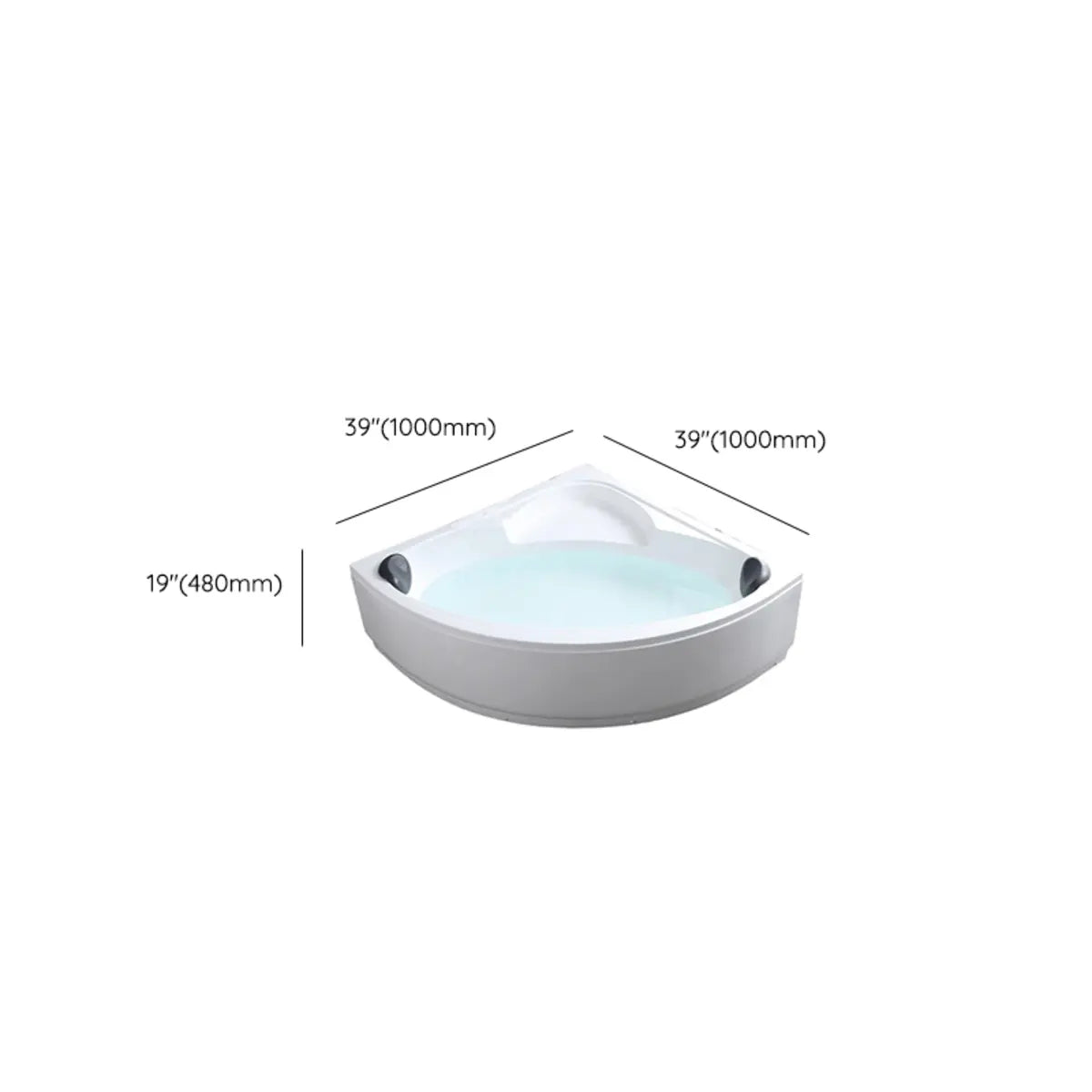 Whirlpool Corner White Acrylic Bathtub with Massage 