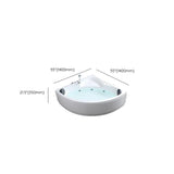 Whirlpool Corner White Acrylic Bathtub with Massage Image - 29