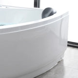 Whirlpool Corner White Acrylic Bathtub with Massage Image - 8