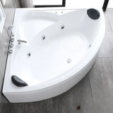 Whirlpool Corner White Acrylic Bathtub with Massage Image - 9