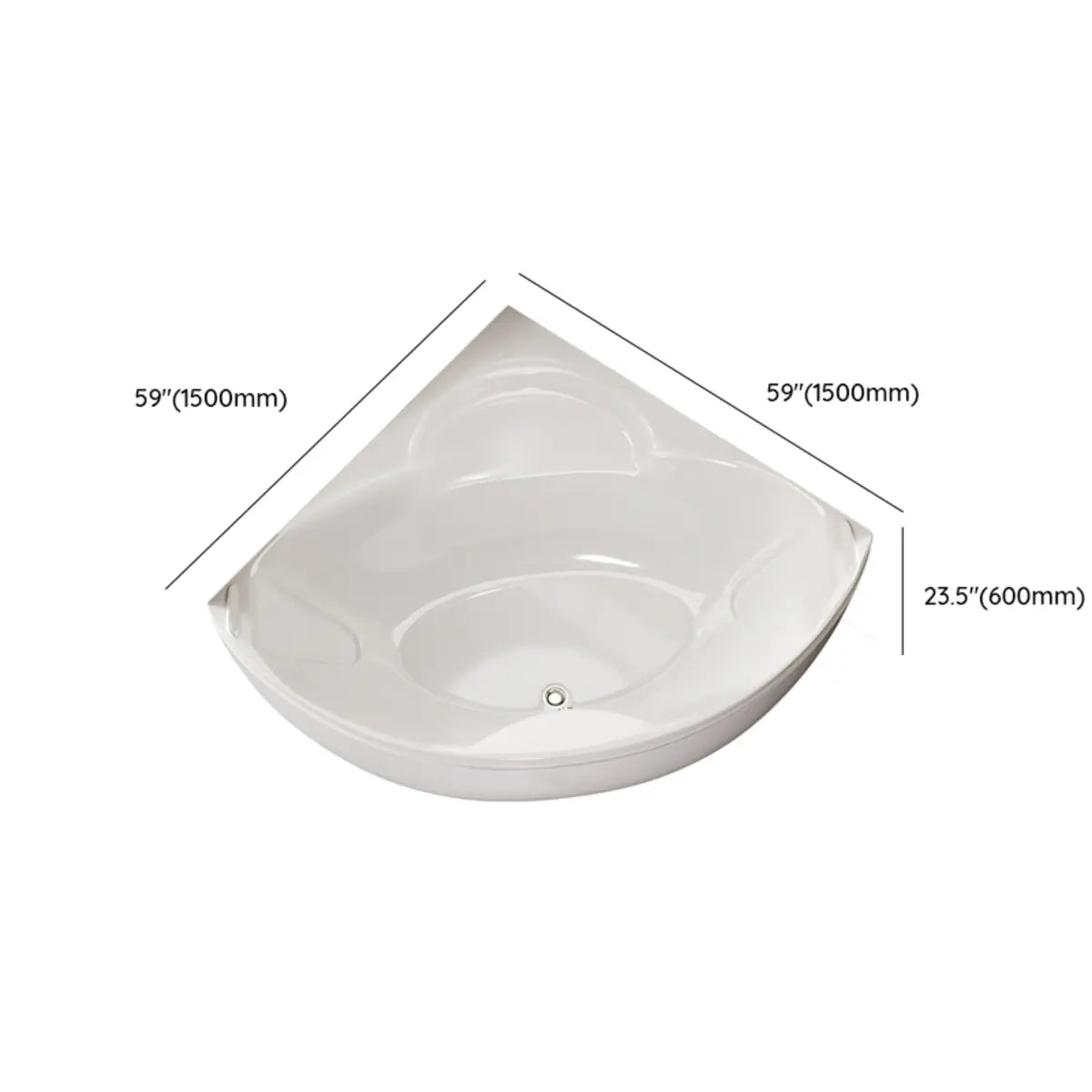 Whirlpool Corner White Acrylic Bathtub with Seat Image - 13