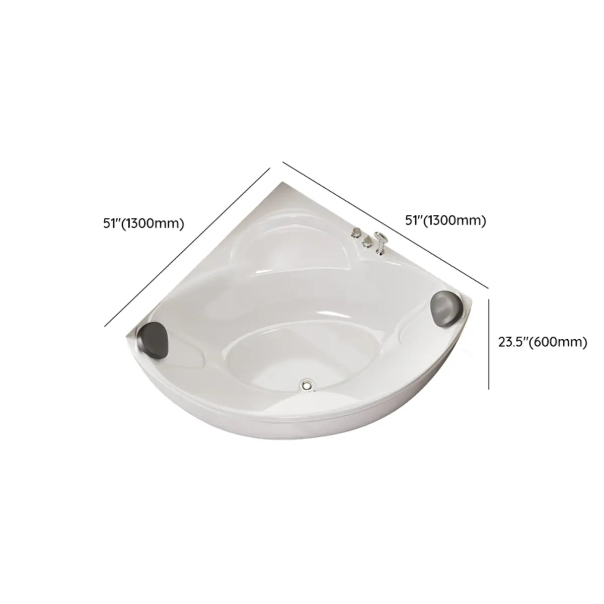 Whirlpool Corner White Acrylic Bathtub with Seat Image - 14