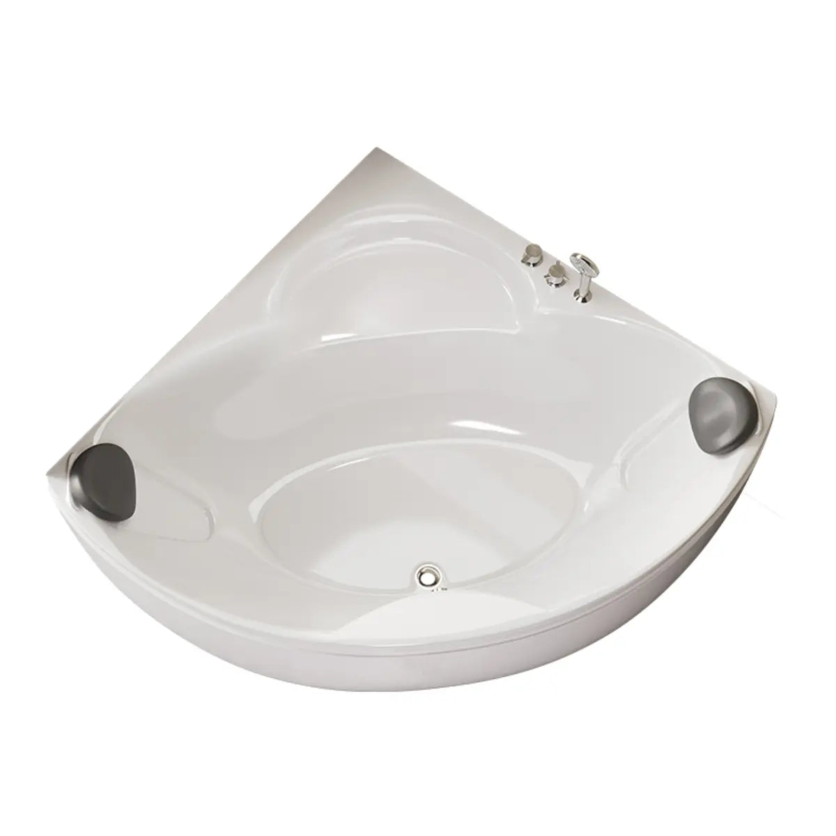 Whirlpool Corner White Acrylic Bathtub with Seat Image - 3