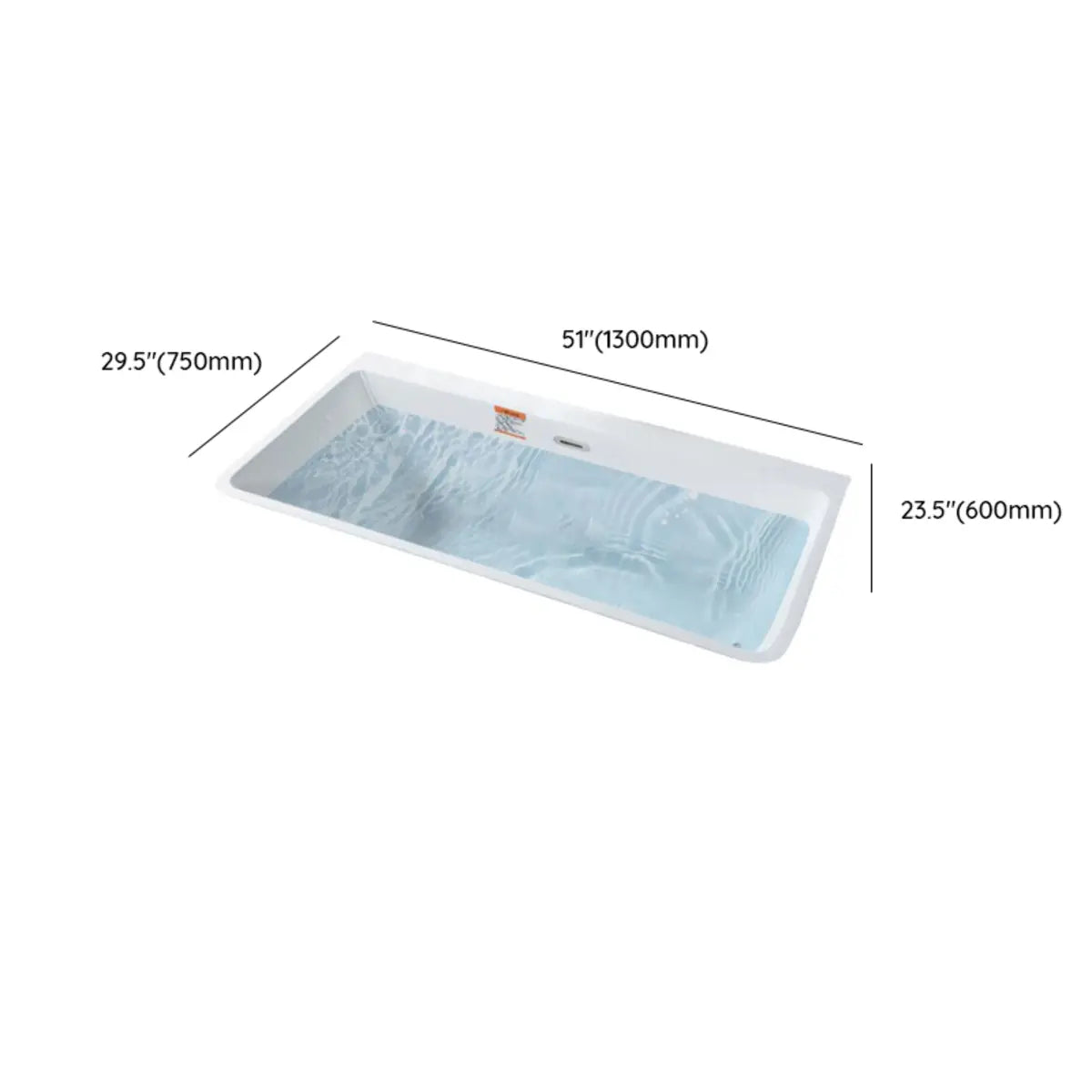 Whirlpool Drop-In Rectangle White Acrylic Bathtub 