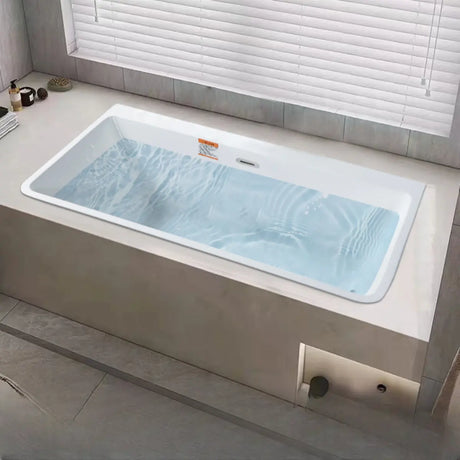 Whirlpool Drop-In Rectangle White Acrylic Bathtub Image - 2