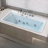 Whirlpool Drop-In Rectangle White Acrylic Bathtub Image - 3