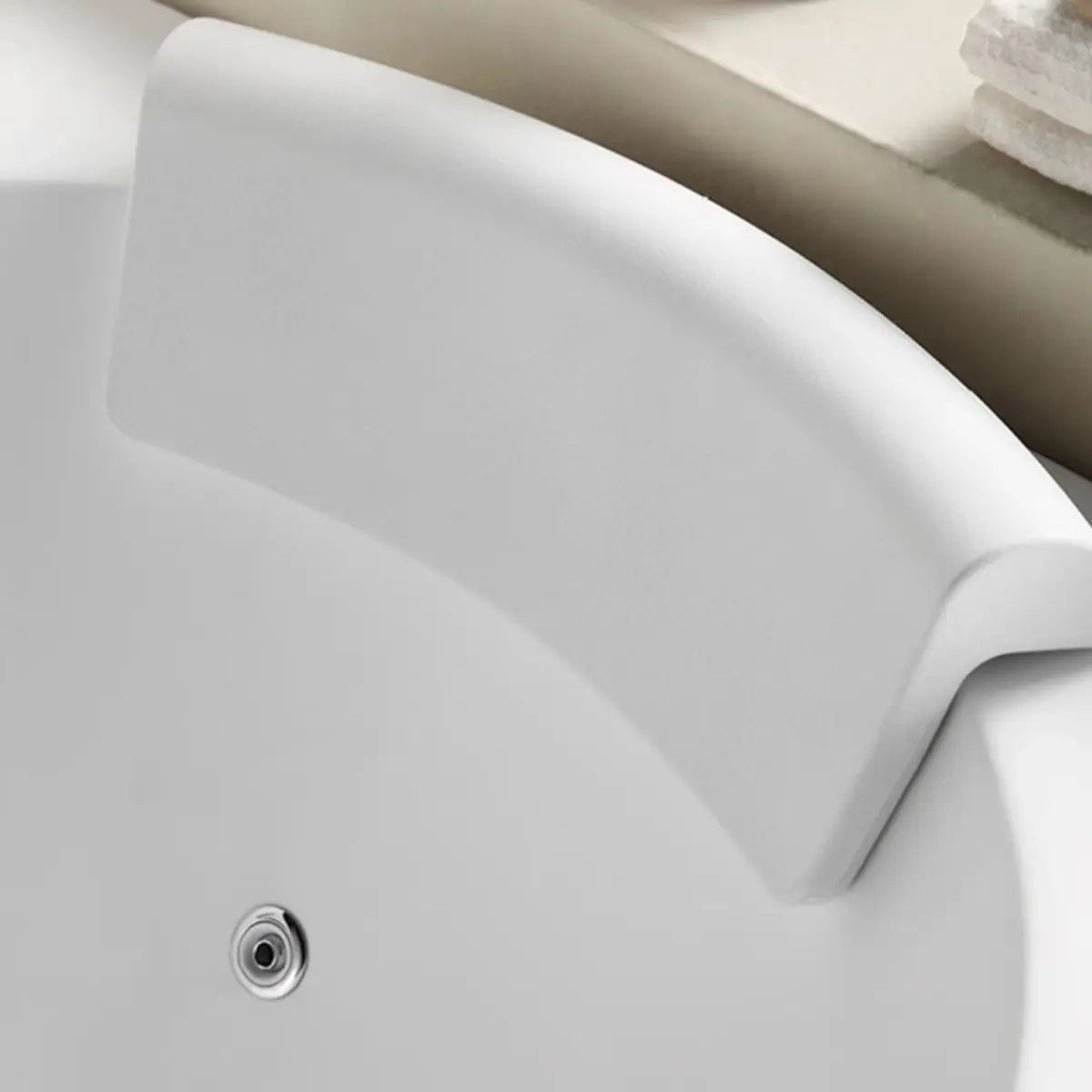 Whirlpool Oval Sintered Stone White Freestanding Bathtub Image - 9