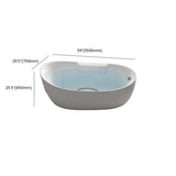 Whirlpool Oval White Freestanding Bathtub with Handle #size