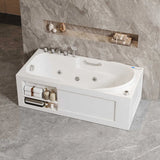 Whirlpool Rectangle White Acrylic Bathtub with Storage Image - 4