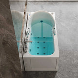 Whirlpool Rectangle White Acrylic Bathtub with Storage Image - 8