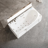 Whirlpool Rectangle White Acrylic Bathtub with Storage Image - 9