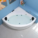 Whirlpool Shell Corner Bathtub Acrylic White Spacious Storage Image - 1