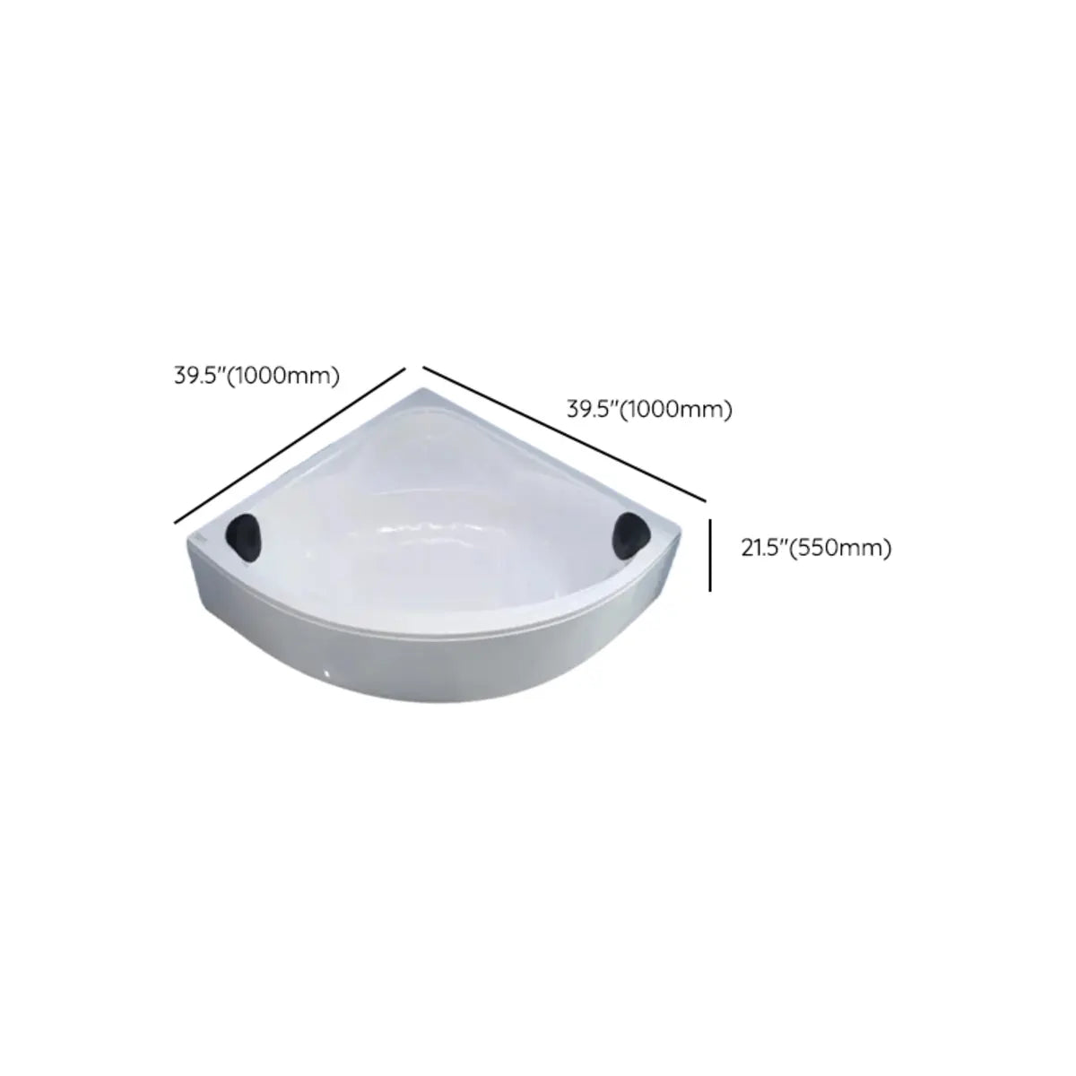 Whirlpool Shell Corner Bathtub Acrylic White Spacious Storage 