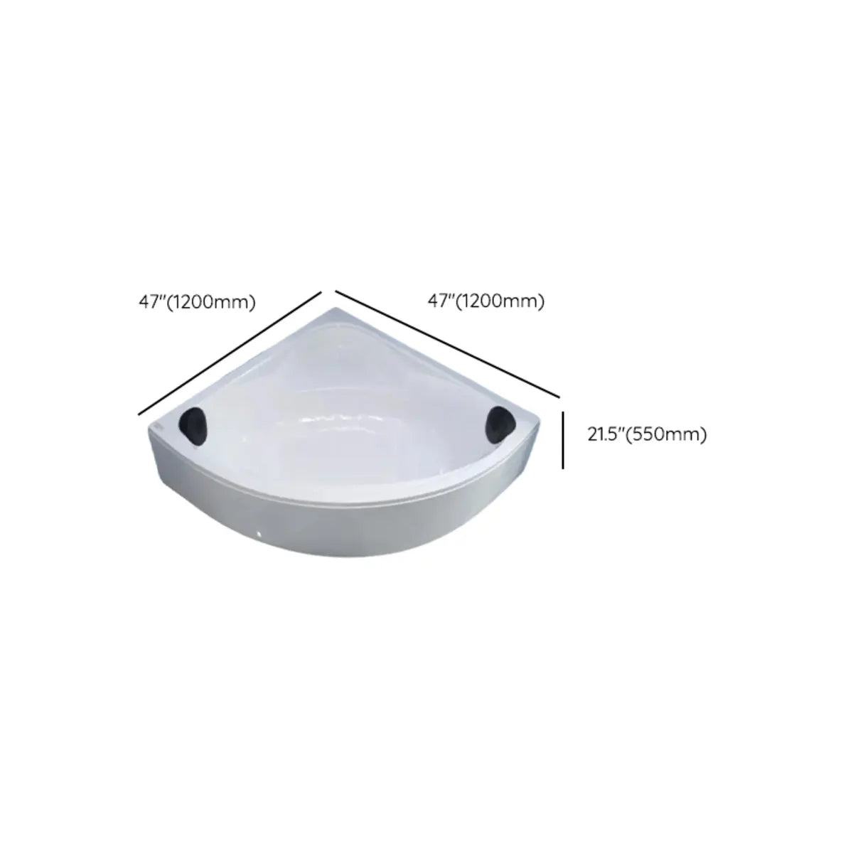 Whirlpool Shell Corner Bathtub Acrylic White Spacious Storage Image - 12