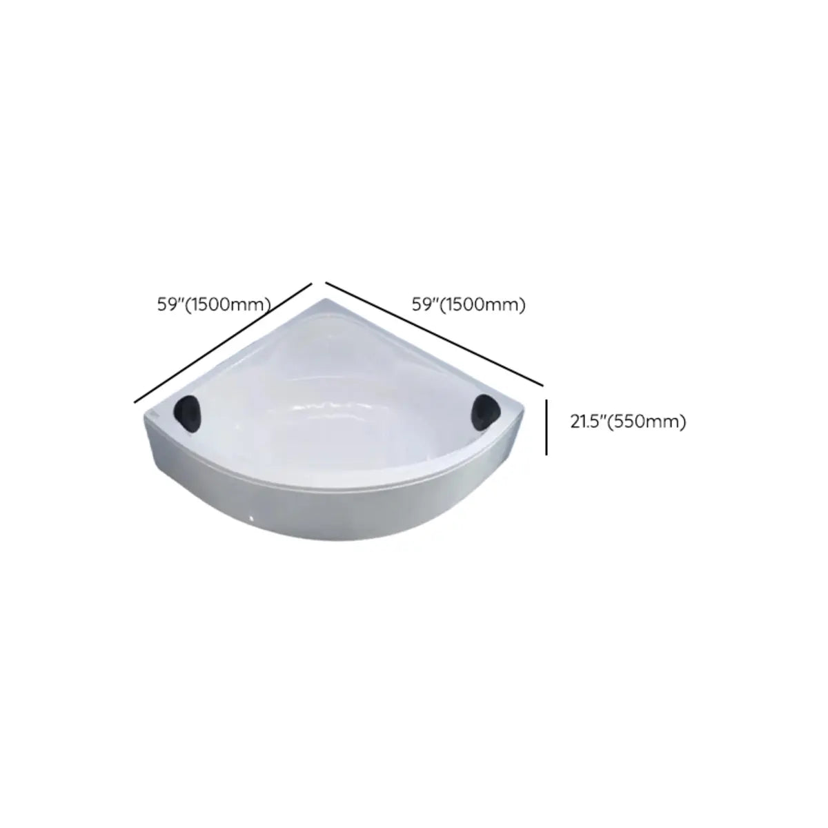 Whirlpool Shell Corner Bathtub Acrylic White Spacious Storage Image - 15