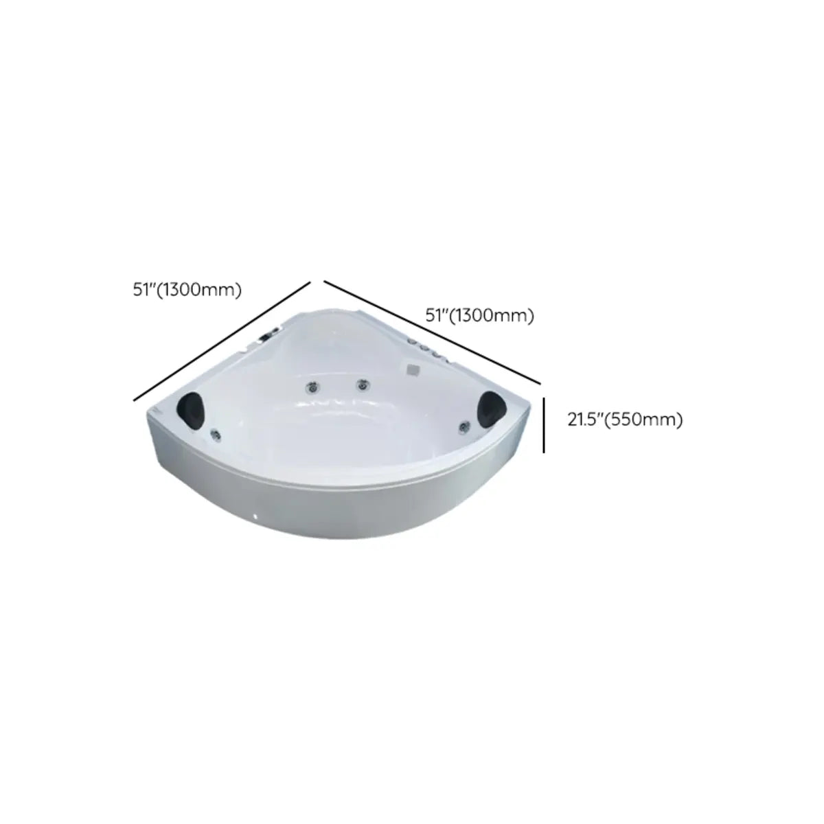 Whirlpool Shell Corner Bathtub Acrylic White Spacious Storage Image - 19