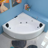 Whirlpool Shell Corner Bathtub Acrylic White Spacious Storage Image - 3