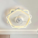 Simple Geometric Recessed Ceiling Fan with LED Light Image - 11