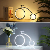 Minimalist Bike LED Metal Bedside Lamp Black/White Image - 13