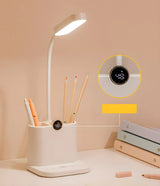 Modern Adjustable Plastic Table Lamp with USB Pink/White Image - 15