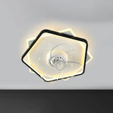 Simple Geometric Recessed Ceiling Fan with LED Light Image - 19