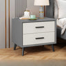 White 2-Drawer Storage Straight-leg Wood Bedroom Nightstand Image - 11