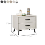 White 2-Drawer Storage Straight-leg Wood Bedroom Nightstand #size