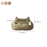 White 2-Seater Cat-Shaped Textured Fabric Bean Chair Image - 10