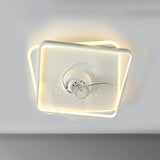 Simple Geometric Recessed Ceiling Fan with LED Light Image - 21