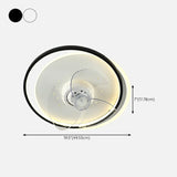 Simple Geometric Recessed Ceiling Fan with LED Light #size