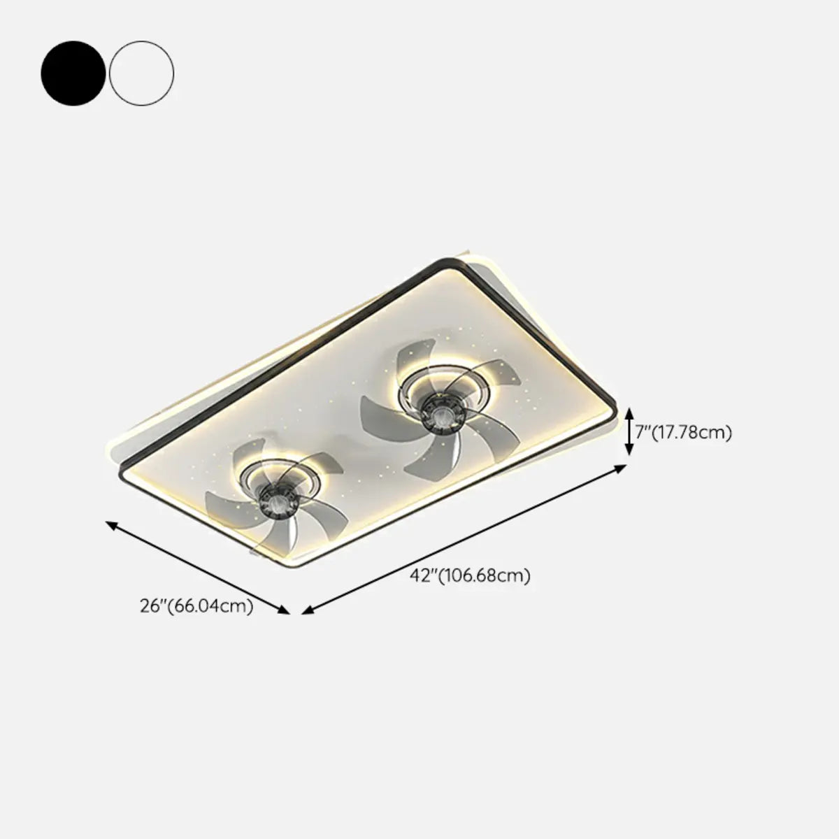 Simple Geometric Recessed Ceiling Fan with LED Light Image - 26