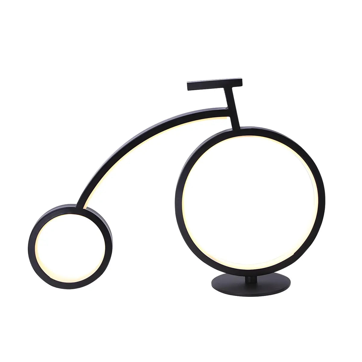 Minimalist Bike LED Metal Bedside Lamp Black/White Image - 2