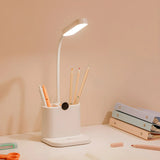 Modern Adjustable Plastic Table Lamp with USB Pink/White Image - 3