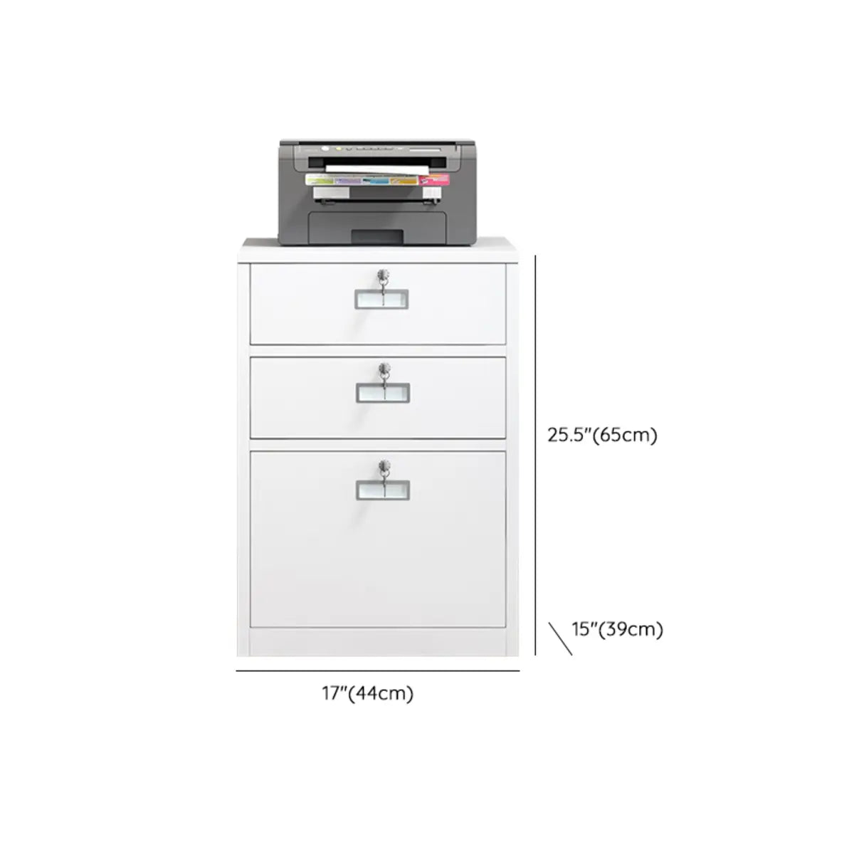 White 4 Drawers Steel Small Filing Cabinet Storage Image - 16